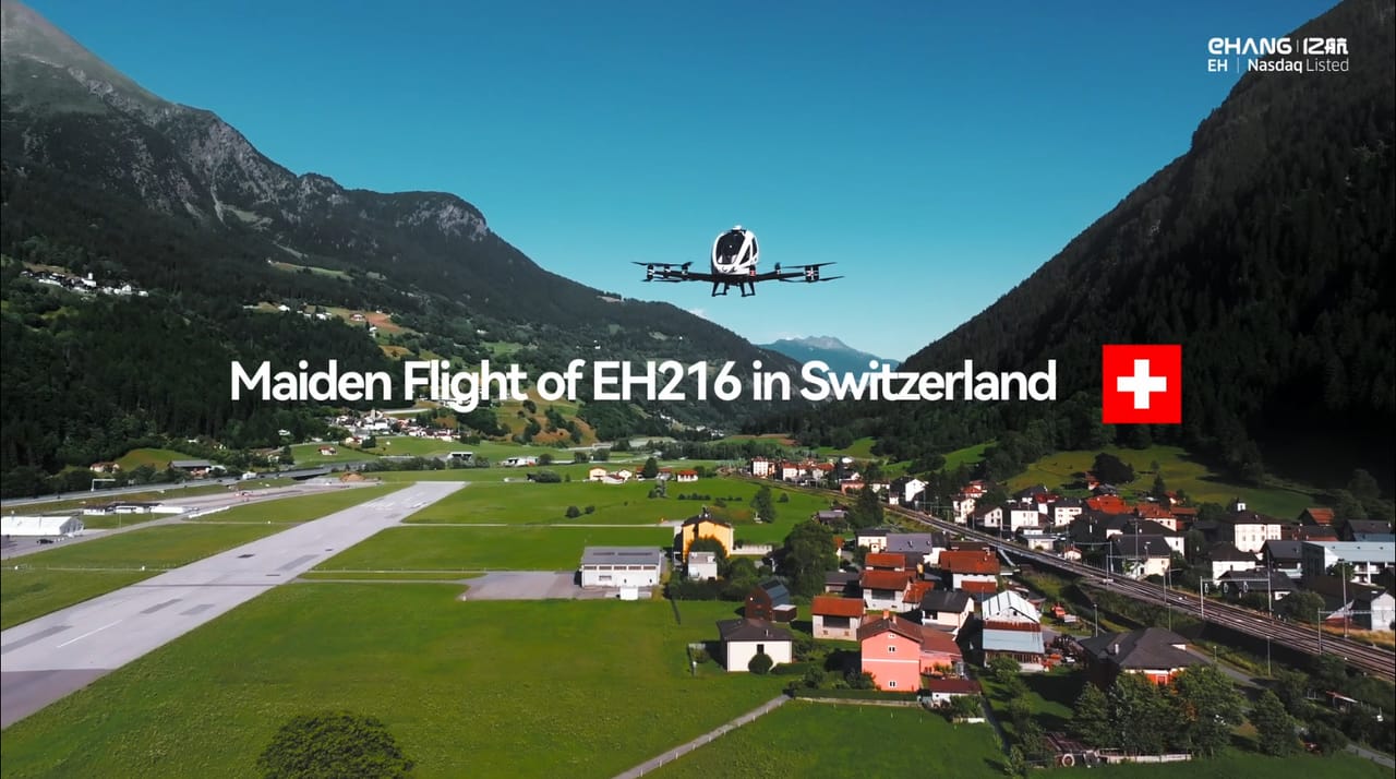 EHang EH216-S Completes First Pilotless Flights in Switzerland, Supporting Advanced Air Mobility in the Alpine Region